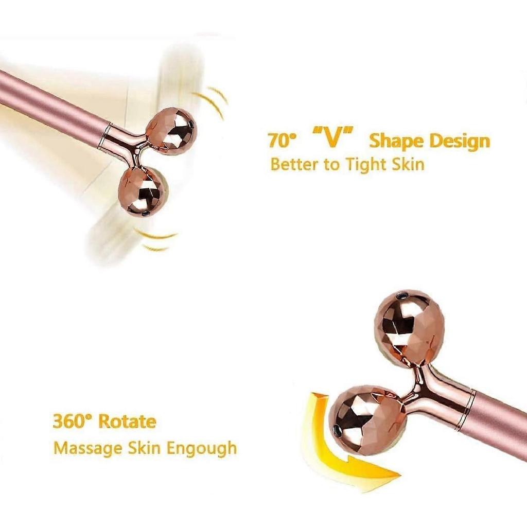 Electric Jade Roller Face Massager,3-in-1,100% Natural Rose Quartz Facial Roller Kit