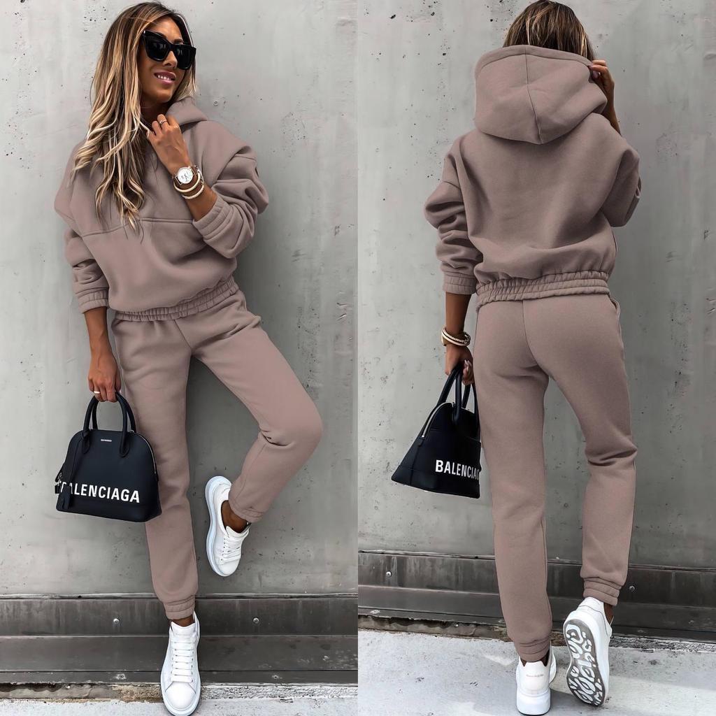 Autumn/Winter 2025 European & American Fashion Long Sleeve Sport Casual Sweatshirt Set