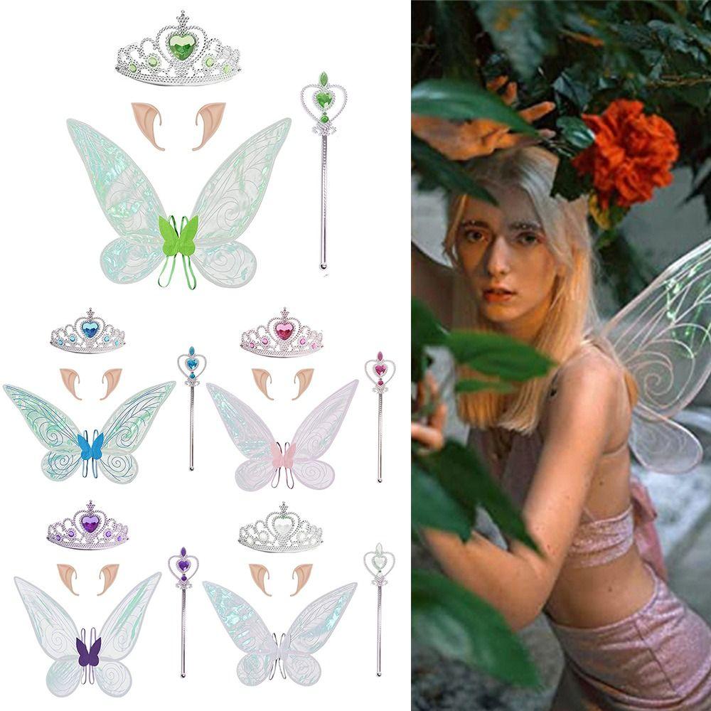 Sparkle Dress Up Props Set Princess Angel Wings with Crown Elf Ears  Costume Cosplay