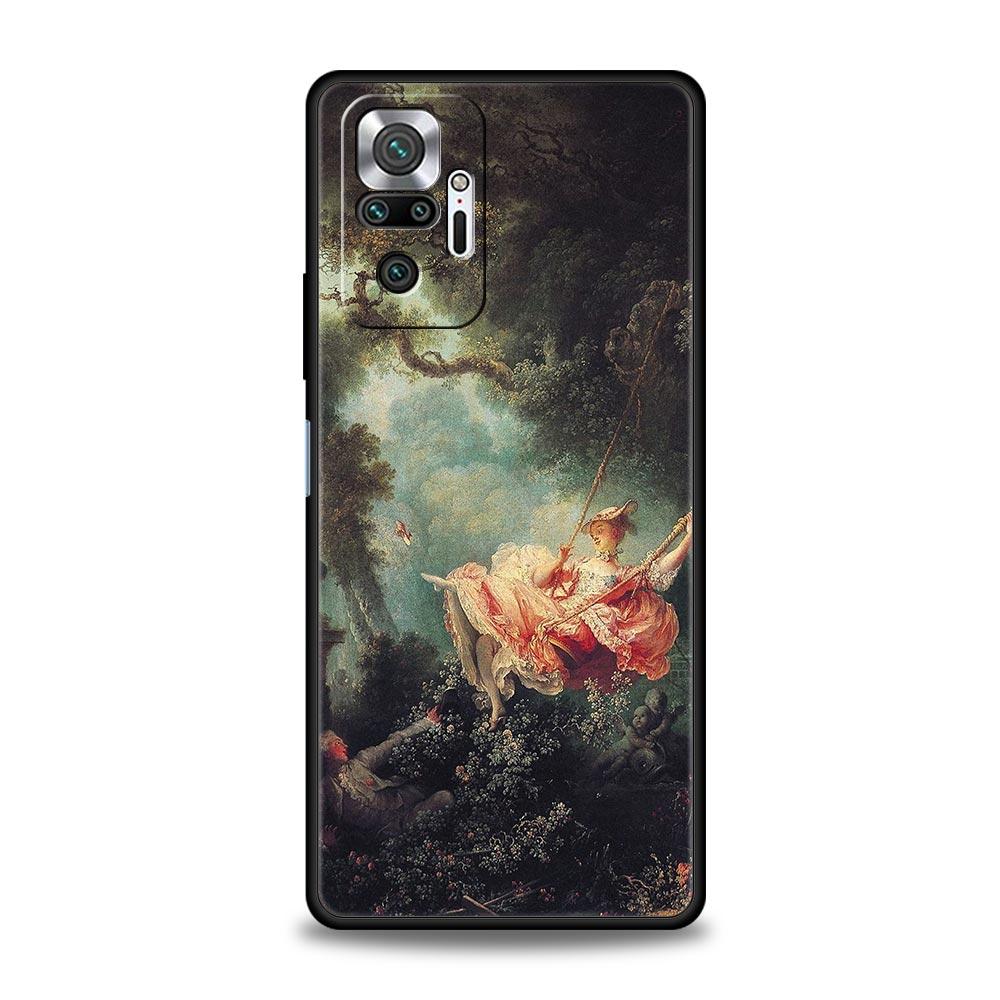 Классический эстетичный арт чехол для телефона для Xiaomi Redmi Note 14 13 5G 10 11 12 Pro Plus 4G 14C 13C 12C 10C Черная крышка
