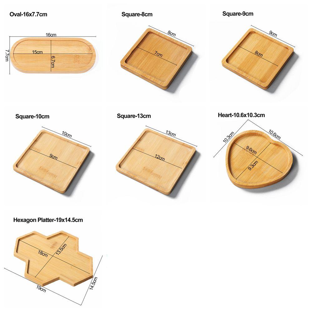 Декоративный держатель для суккулентов для бонсай из бамбука, поднос из дерева, основание цветочного горшка, шестиугольник, прямоугольник, круг, квадрат