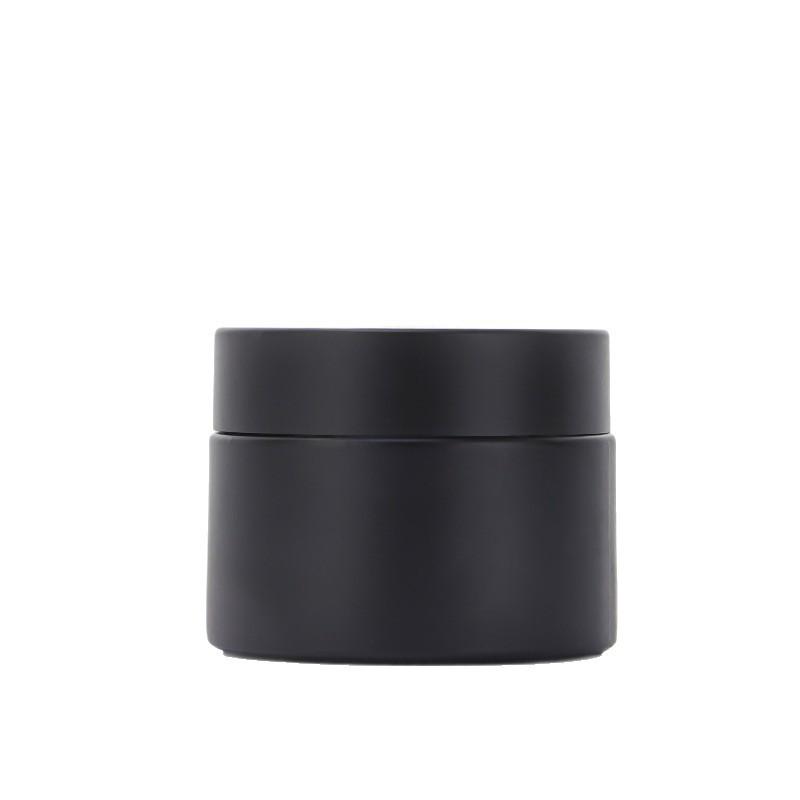 Black Glass Travel-size Cream Jar for Skincare, Face, Eye Creams - Portable, Reusable, Empty Cosmetic Container