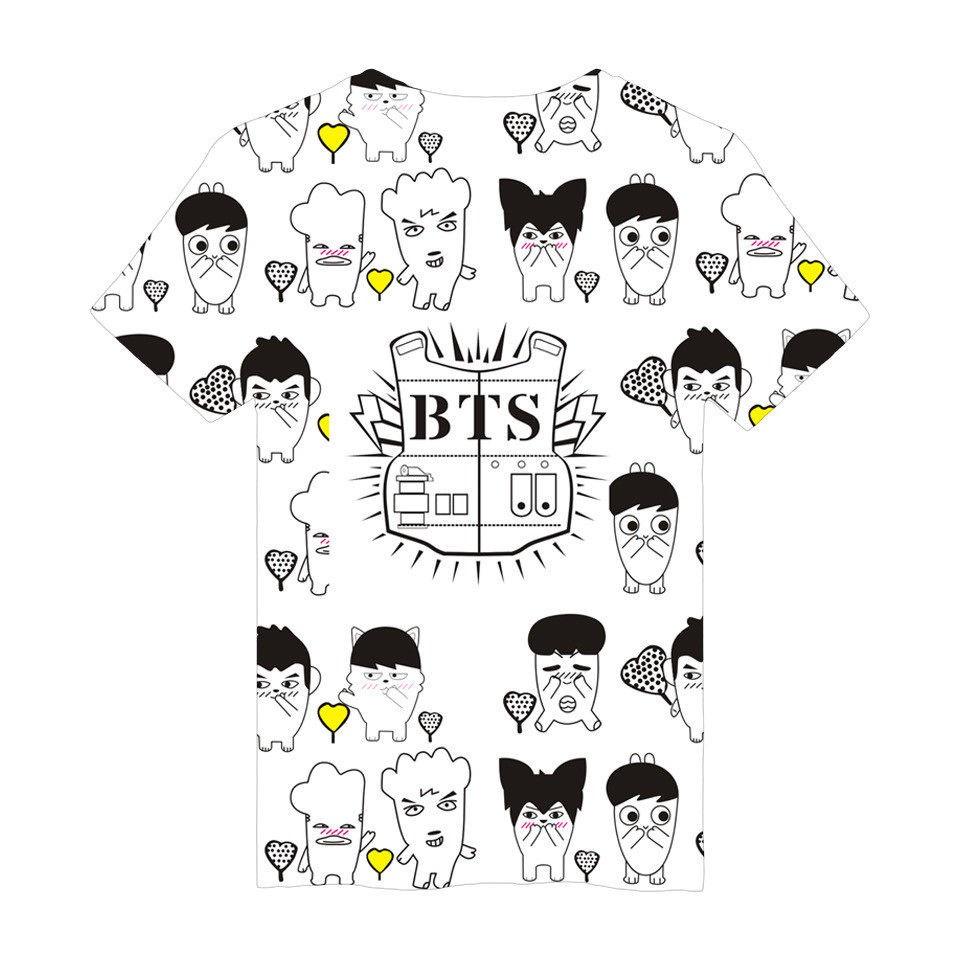 Высококачественная K-pop футболка BTS 3D Bangtan Boys Love Yourself с коротким рукавом