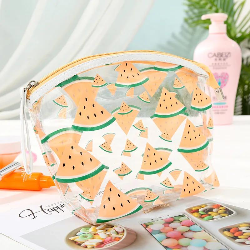 Женская и девчачья симпатичная прозрачная косметичка водонепроницаемая ПВХ косметичка на молнии дорожная сумка-органайзер