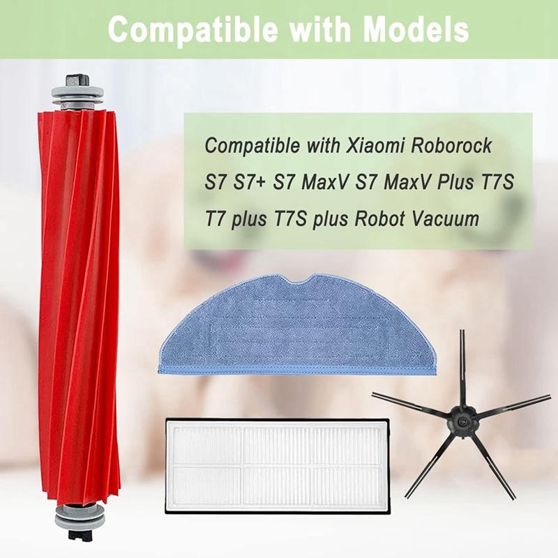 Запасные части для сменной боковой щетки Hepa Filter Mop Fabric для Xiaomi Roborock S7 S7+ S7 Maxv, S7 Maxv Plus T7S T7 Plus T7S Plus