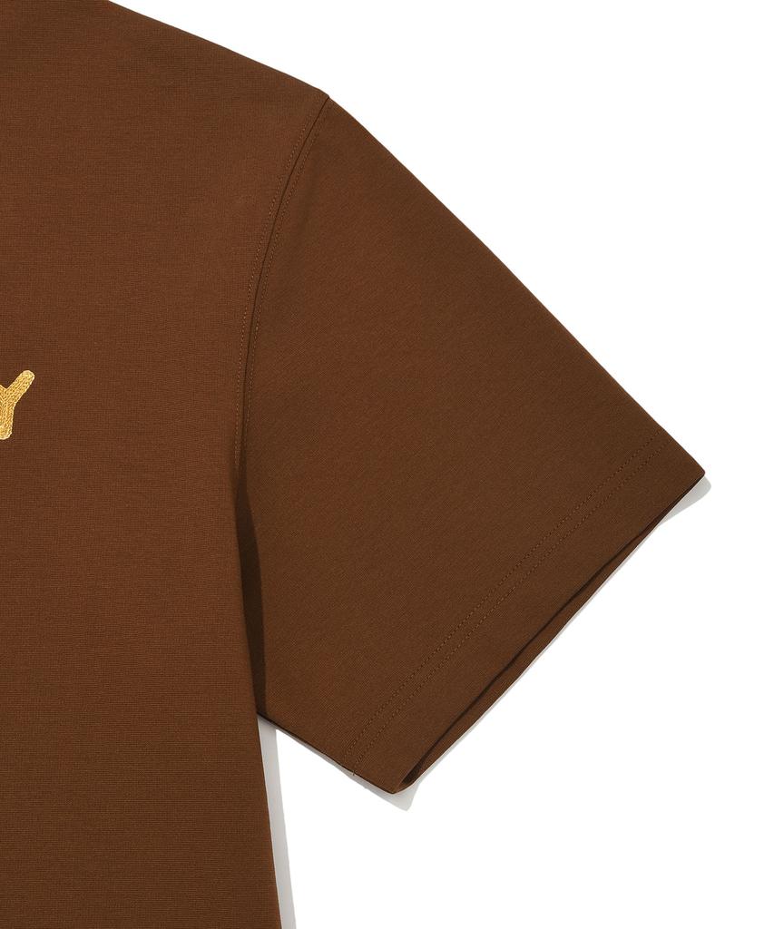 WACKY WILLY Typo Bird Graphic Short Sleeve T-Shirt Brown