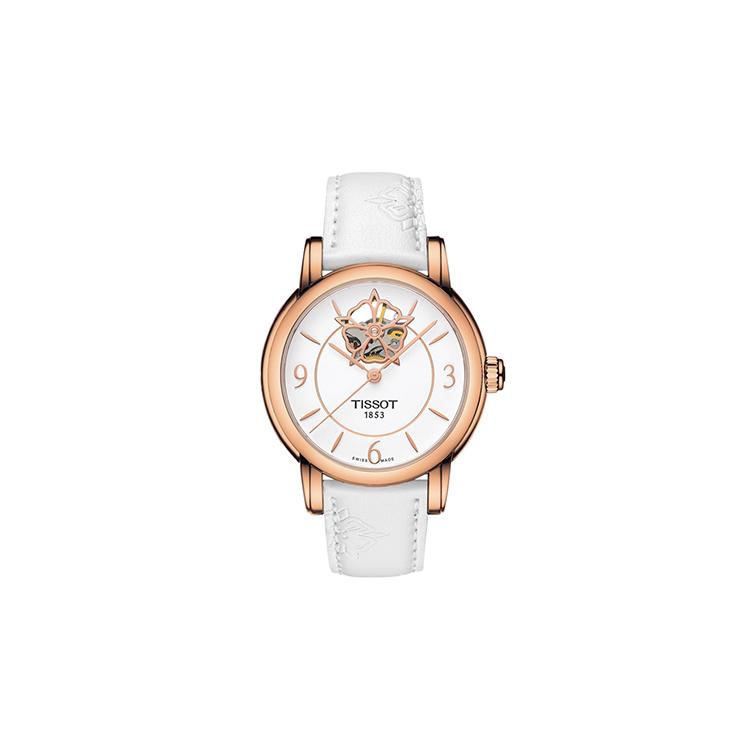 Tissot Коллекция Heart Автоматический механический механизм Водонепроницаемость 30 м Женские часы 35 мм Золотой циферблат T050.207.37.017.04