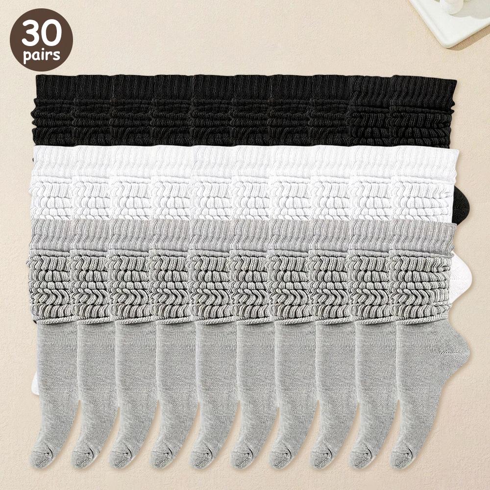 3/6/30 пар женских носков-гольфов, удобные и универсальные, длиной до икры, идеально подходят для повседневной носки и создания непринужденного модного образа.