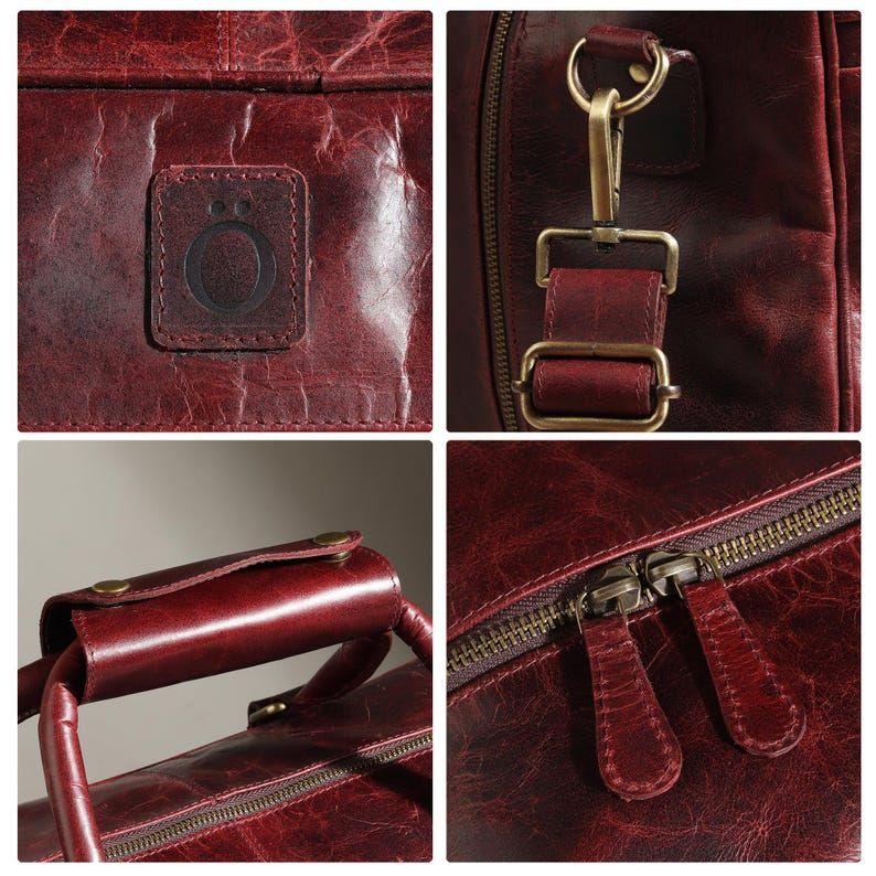 Сумка-викендер из кожи полной зернистости: Сумка-даффл ручной работы, ручная кладь
