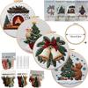 1set Christmas Embroidery Kit, Animal Theme Material Kit with English Stitch Instructions, DIY Embroidery Craft Material Kit