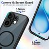 KEYSION Magnetic Phone Case for VIVO X200 FE Soft Silicone+PC Matte Translucent Black Shockproof Cover for VIVO X200 FE