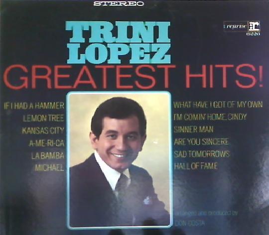 Виниловая пластинка TRINI LOPEZ - Greatest Hits RS6226 Reprise Records 1966 США Поп Б/у