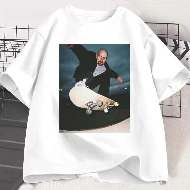 Breaking Bad Heisenberg Tshirts Unisex Walter White 90s Skate TShirt Women and Unisex Unisex Graphic Printed T Shirt Cotton Tees