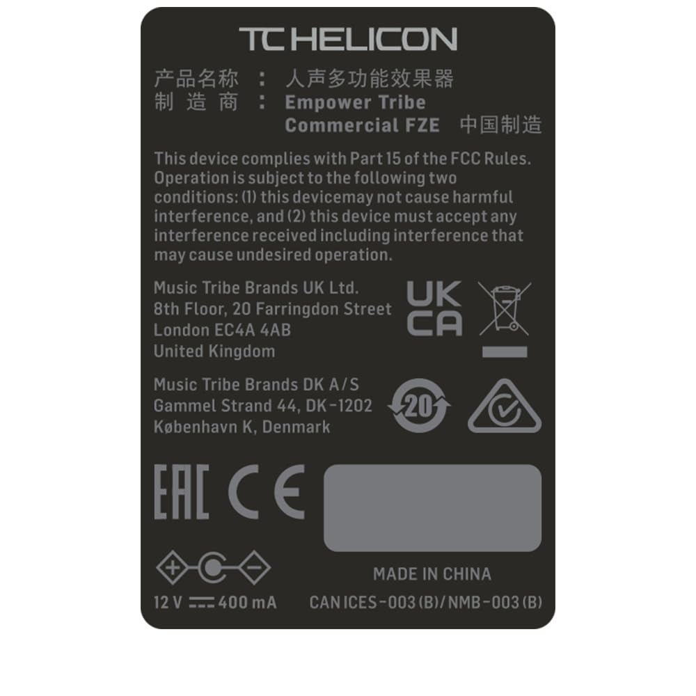 TC Helicon Vocal Effector Doubling Effect VOICETONE D1