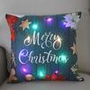 Christmas Light LED   Decoration 45x45cm Santa  Sled Village Color Ball Sofa Seat Pillow Sleeve  Cases