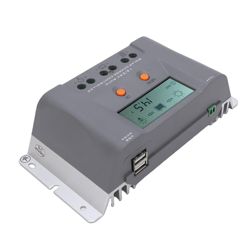 40A MPPT Контроллер заряда солнечных батарей с ЖК-дисплеем, двойными USB-портами, автоматическим распознаванием, регулятор солнечной панели для гелевых, AGM аккумуляторов