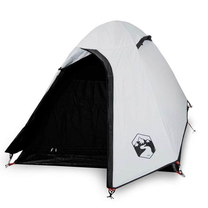 VidaXL Tente de Camping 2 Personnes, Tente d'Ombrage avec Sac, Auvent Portable avec Parois Latérales pour Randonnée, Blanc 94330