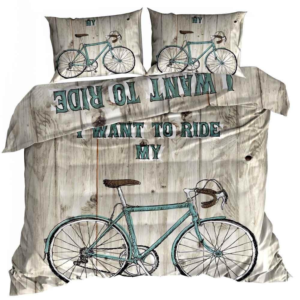 3D cotton satin bedding 160x200cm BIKE