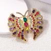 Vintage Full Diamond Butterfly Big Brooch Medieval Insect Coat Pin Women'S Clothing Animal Accessories