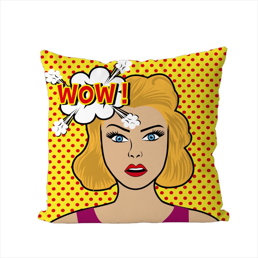 POP ART Comic Portrait Pillow Case For Car Sofa Decorative Home Doublesided Print Plush Square Throw Pillow Cushion Cover