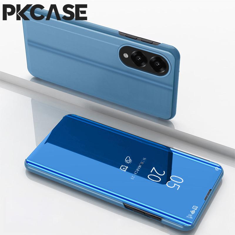 PKCASE Smart Mirror Flip Phone Case for Samsung S26 S25 Edge S24 S23 Ultra FE Plus Shockproof Back Cover for Galaxy A17 A07