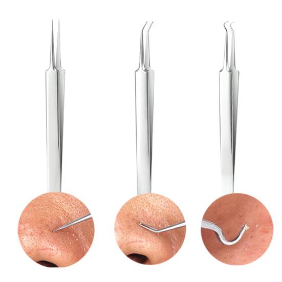 Набор из 7 инструментов для удаления черных точек из нержавеющей стали, набор игл для удаления черных точек на лице, носу, акне, для устранения пятен, набор для выдавливания белых угрей