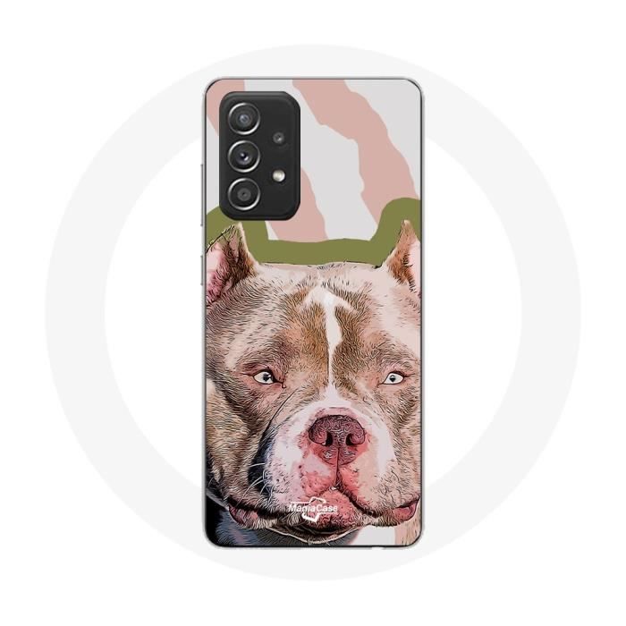 Coque - Samsung - Galaxy A52 - Marron - Chien de Pitbull - Souple