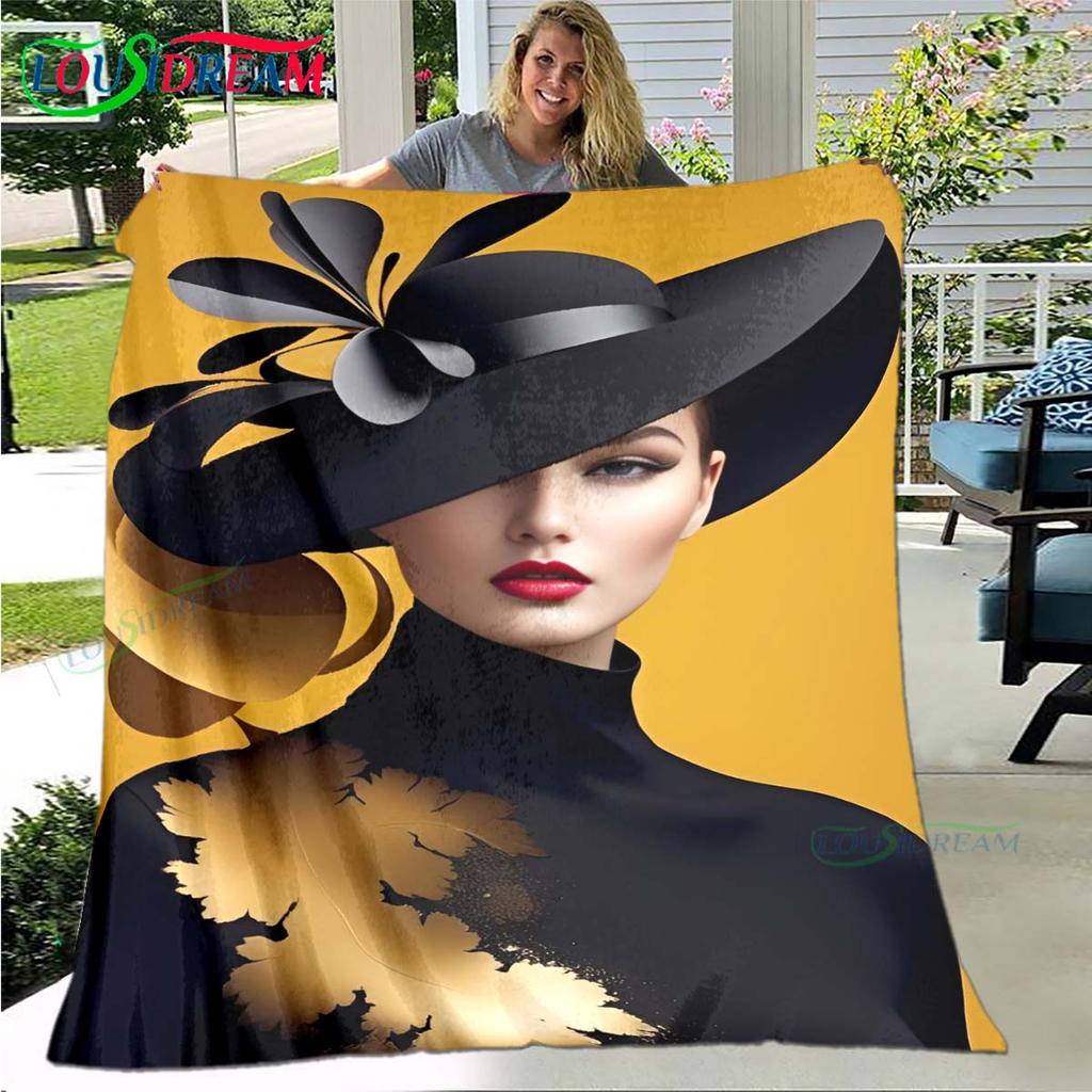 Fashion New Woman-Sexy Pattern Blanket Flannel Thin Blanket Portable Home Travel Office Lunch Break Blanket Birthday Gift