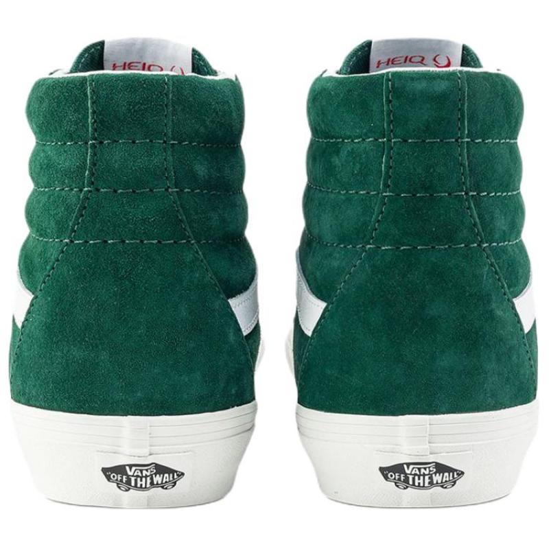 Vans Sk8 Hi Высокие кеды для скейтборда Унисекс Темно-зеленые Белые Кроссовки VN000BW7EME