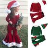 Зеленый Рождественский костюм для девочек Фестиваль Санта Клаус Малыш Дети Набор детской одежды Наряд для маскарадной вечеринки