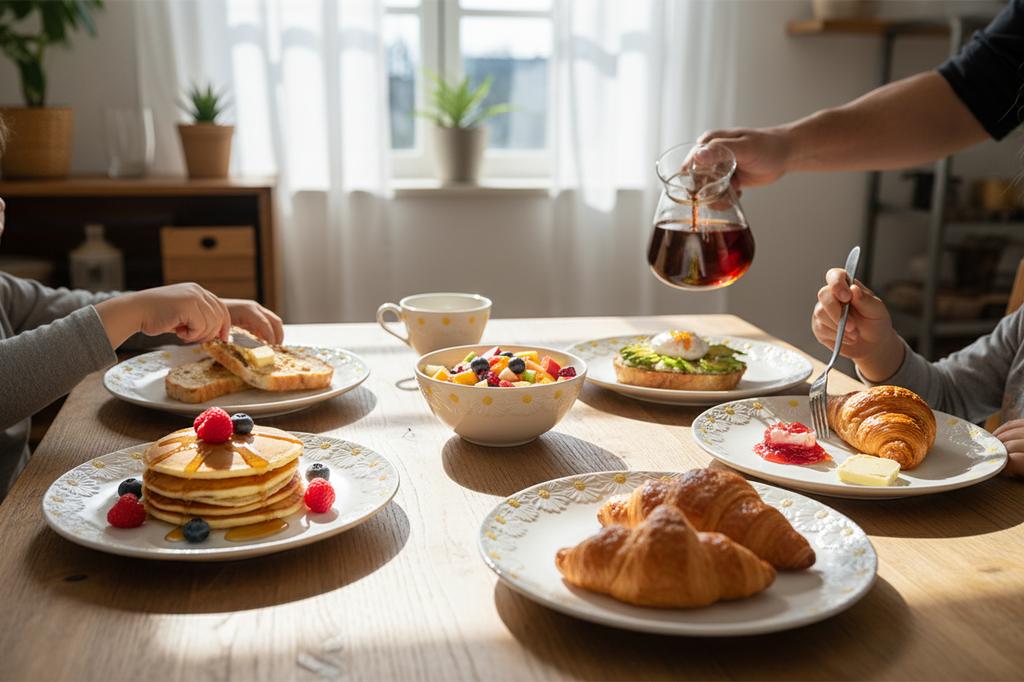 Ceramic Breakfast Dessert Plate 21 Cm Elegant Design Daisy Line