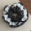 Retro Plaid Check Lace Hair Scrunchies Headbands for Womens Girls Sweet Hair Rope Tie Ponytail Rubber Band Fashion Accessories
