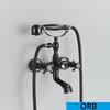 Смеситель для ванны с двумя ручками, ручным душем, настенный, с поворотным изливом, ретро-смеситель для ванны