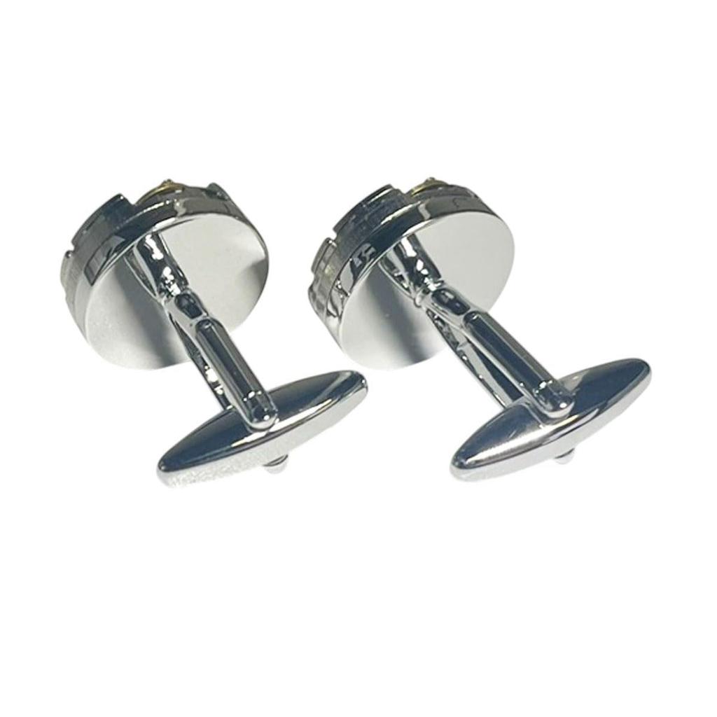 Kamakura Cufflinks Workshop Silver Round Watch Movement Cufflinks Cf270