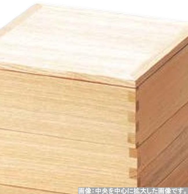 Outdoor Lunch Box Made in Plain Lacquered Ash 50cm Box with Red Interior Container J-kitchens (Lunch Box) Japan, Wooden, Three-Tiered (1 Set) 15.1cm