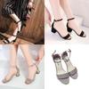 Ladies Casual High Heels With Ankle Strap And Nonslip Rubber Sole For Daily Wear