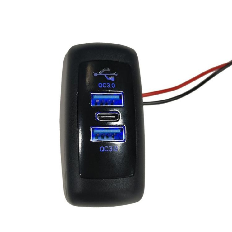 Автомобильное зарядное устройство с 3 портами USB для автомобилей 12 В 24 В, 2 порта USB 18 Вт QC3.0 и 1 порт Type-C 30 Вт PD3.0, защита от перегрузки