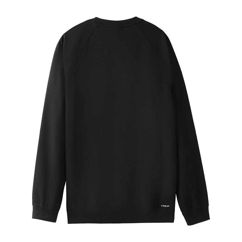 Li Ning Sweatshirts Unisex Black Crew Neck Moderate AWDVH03-1