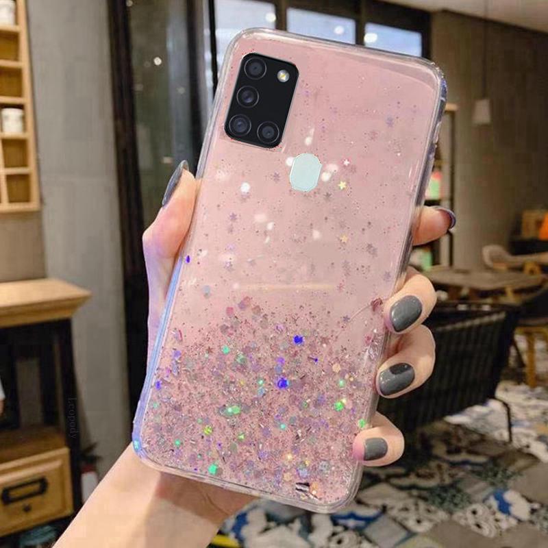 Блестящий чехол для телефона Samsung Galaxy A21S, блестящий мягкий чехол на заднюю панель для SAMSUNG A21S A 21S A21 S A217F, чехлы