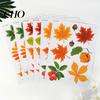 Autumn Maple Leaf Window Clings 6Pcs Fall Clings, Pumpkin Thanksgiving Theme Party Supplies Decorative Stickers, Adhesive-Free Decals for Home Office