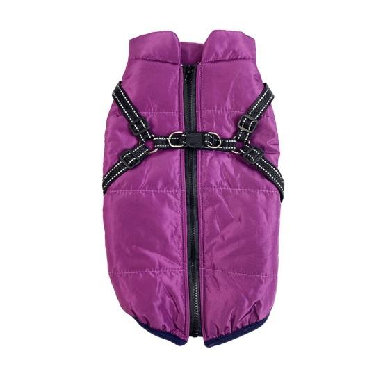 Зимнее пальто для собак, ветрозащитная куртка для собак, теплая термоодежда для домашних животных со шлейкой, одежда для прогулок с собакой в холодную погоду