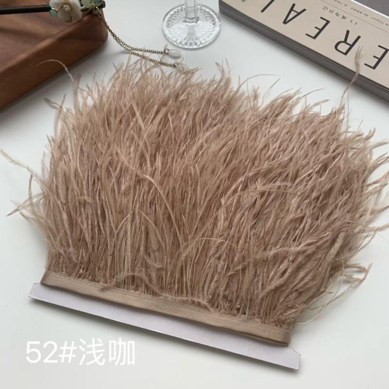 Ткань с отделкой из страусиных перьев 10-15 см Аксессуары для одежды DIY Украшение юбки Декольте платья Манжеты Перья