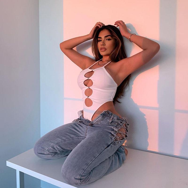 Эстетический сексуальный уличный комбинезон, женский комбинезон с высокой талией и открытыми рукавами, облегающий комбинезон в стиле панк, эмо, альтернативная одежда