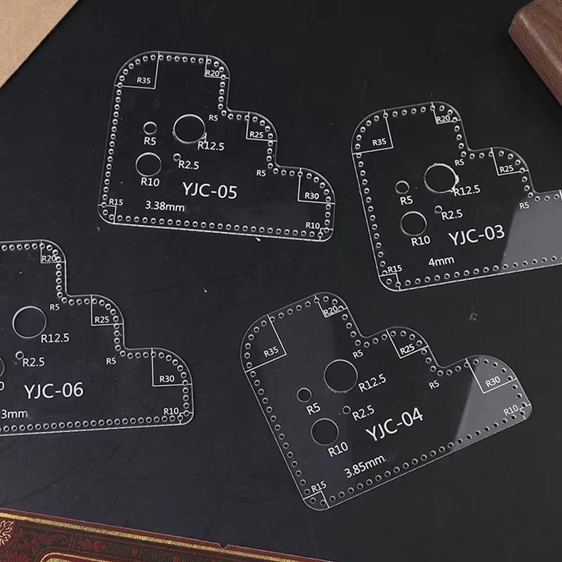 Кожаный акриловый шаблон DIY Leathercraft Рисунок Скрапбукинг Тиснение Декоративный угловой узор Швейный трафарет Инструмент