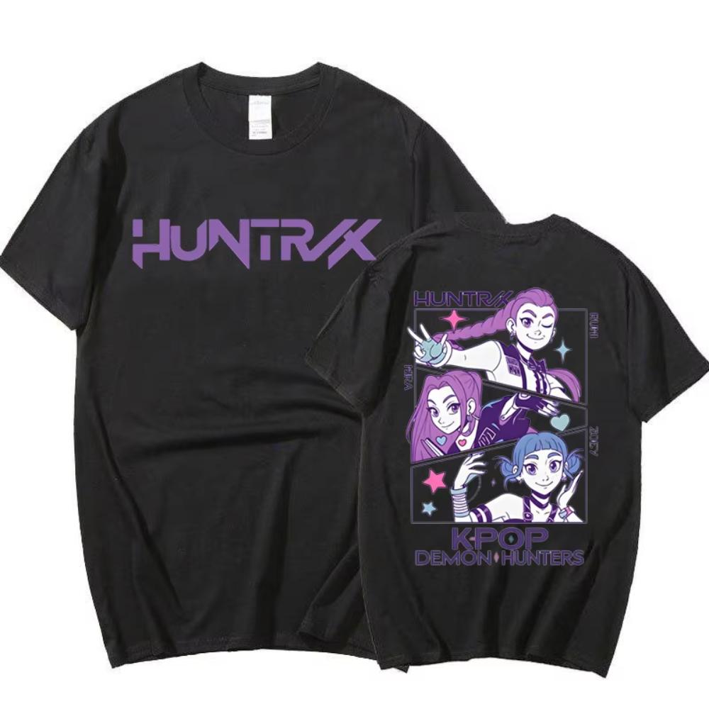 Забавная футболка с принтом K-Pop Demon Hunters Mira Rumi Zoey для женщин и мужчин, свободная, с коротким рукавом, с круглым вырезом, женская повседневная футболка