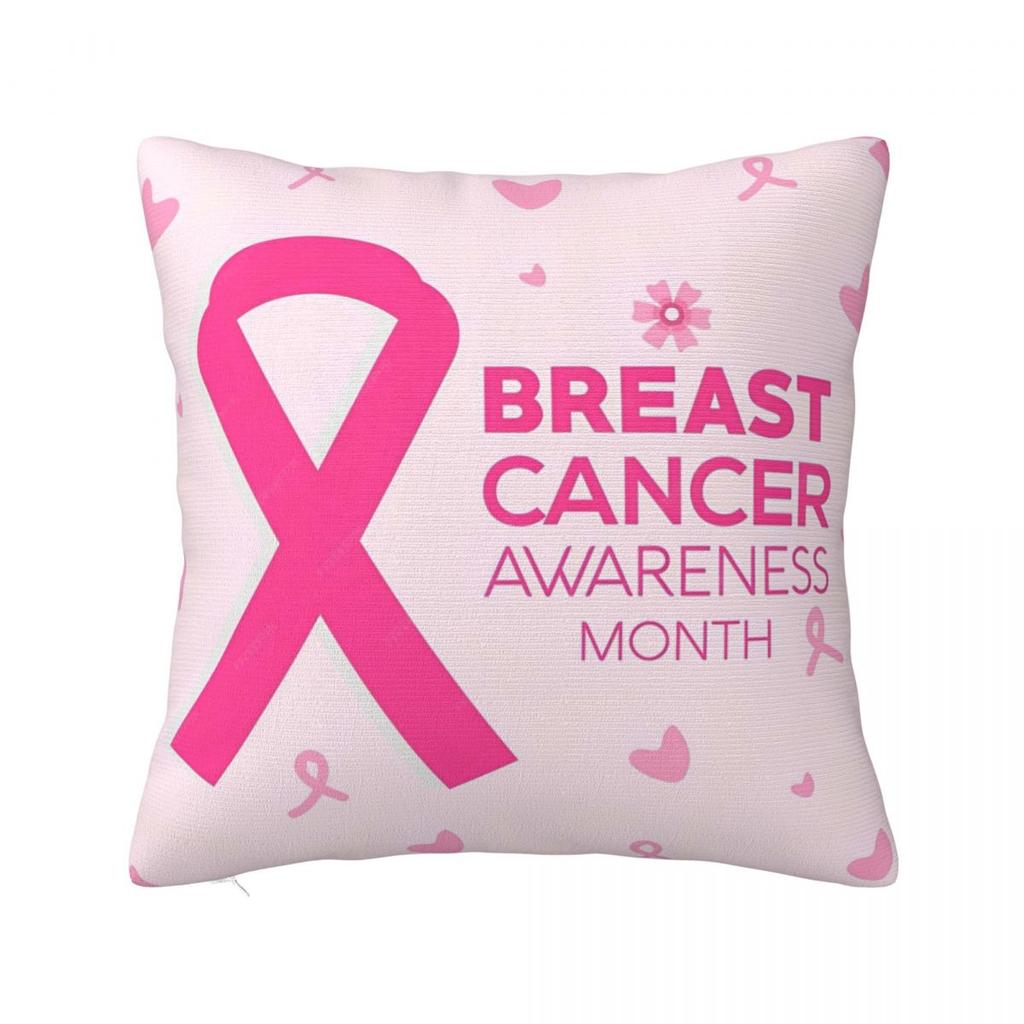 Football Breast Cancer Awareness Support Pillow Covers Car Cushion Cover Cute Pillowcase 4040