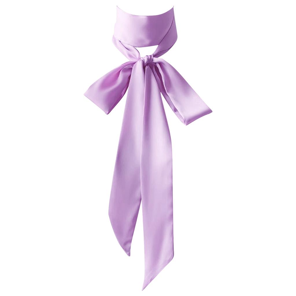 Long Ribbon Silk Scarf Elegant Hand Tied Neck Scarf Elegant Hair Scarf Women Dinner Party Hairband Fashion Hair Decors