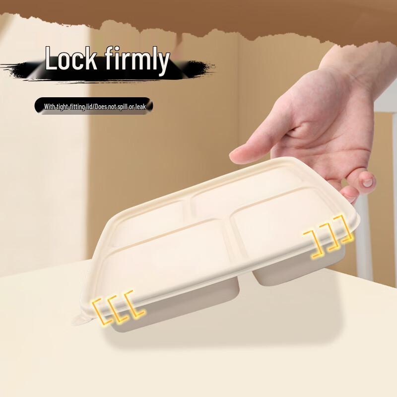 Eco-Friendly 4-Compartment Biodegradable Takeaway Containers