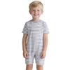 Thigh-Length Anti-Strip Romper for Kids: Invisible Back Zip, Breathable Short Sleeve, Ideal for Sensory & Behavioral Care