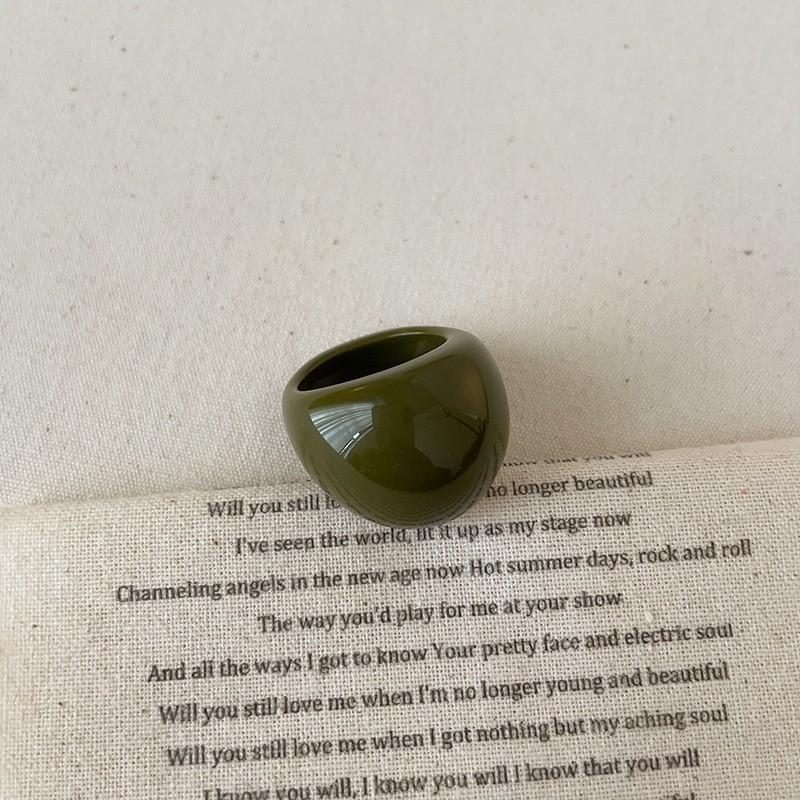 Multicolor Acrylic Resin Finger Rings for Women Simple Vintage Water Drop Shaped Rings Female Personality Jewelry